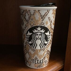 Starbucks Texas Brown and Tan Snake Print Tumbler